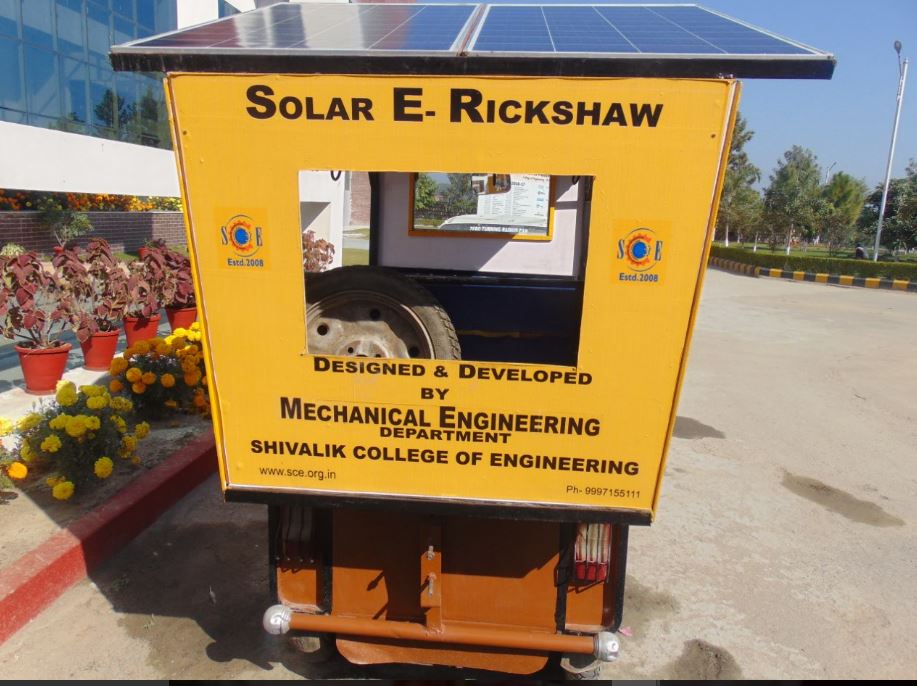 Solar E-rickshaw project by Mechanical branch
