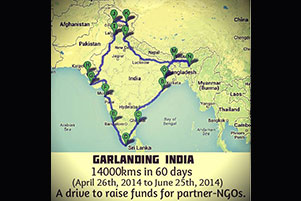 Garlanding India - One man, one car, 24 NGOs, 14000 km