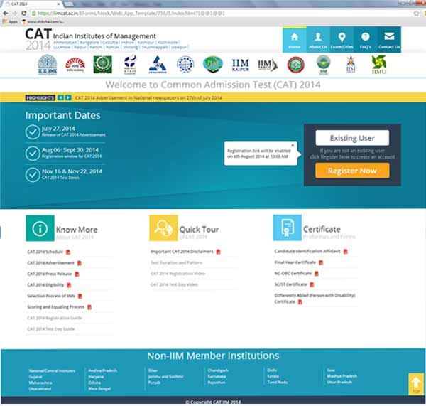 CAT 2014: Official website now available