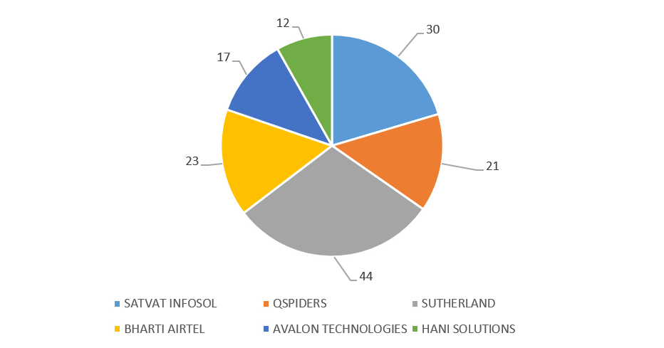 Company wise Placement statistics