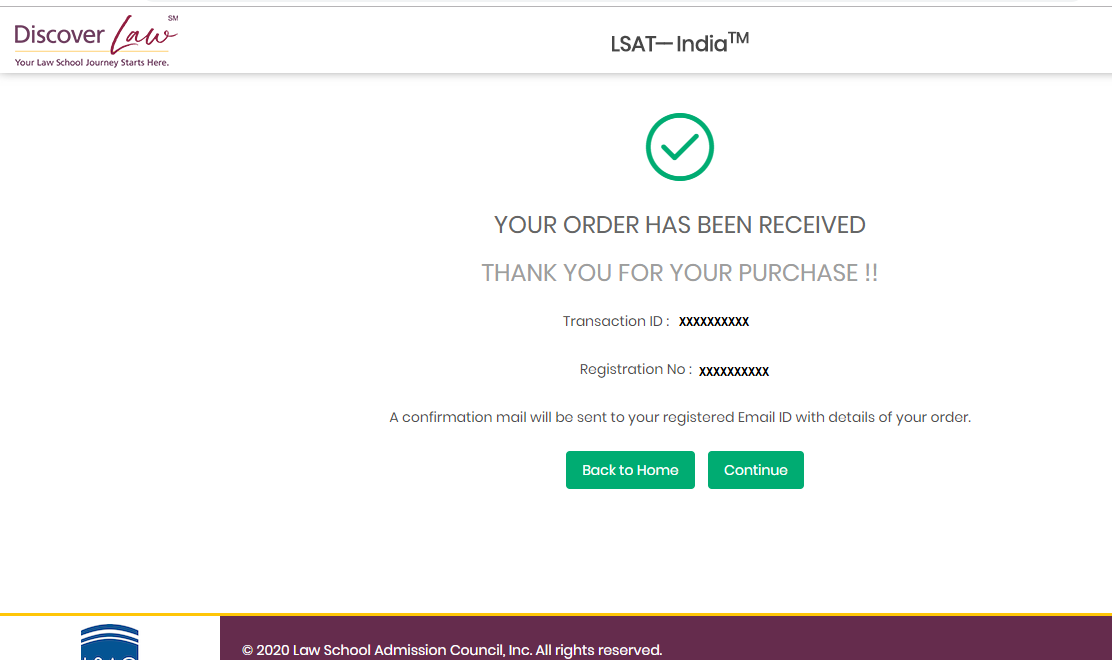 LSAT India fee paid