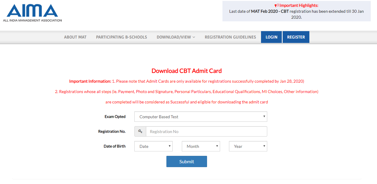 MAT admit card 2020|Snapgrab