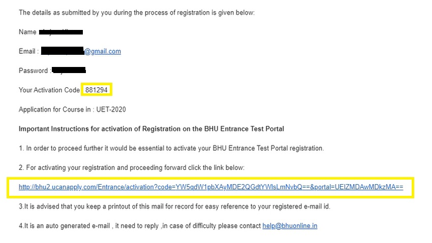 BHU applicant login