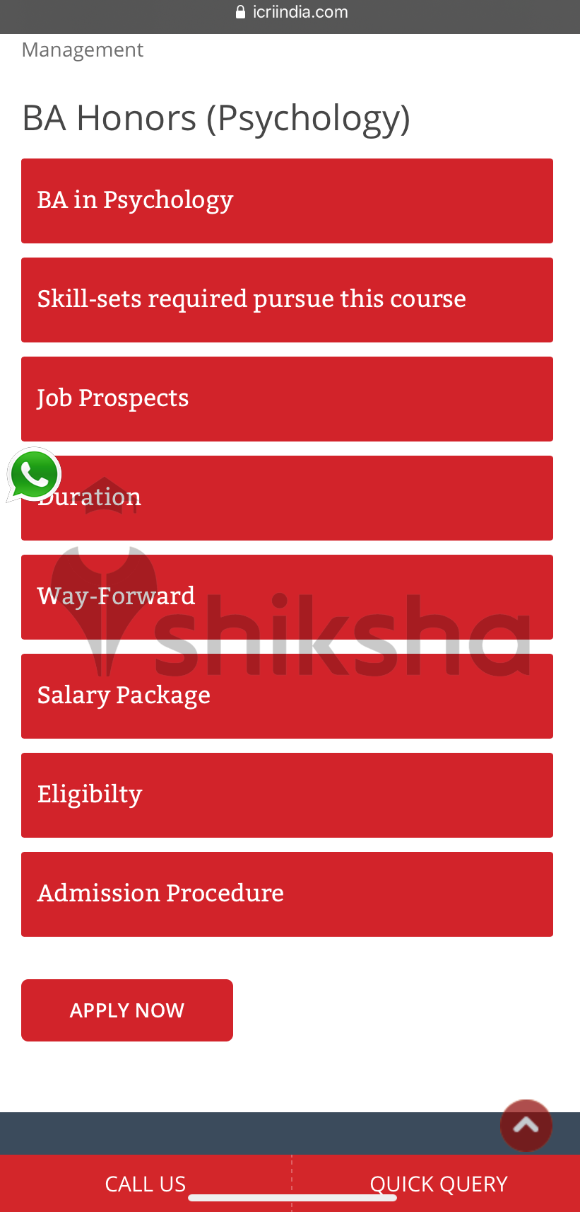 ICRI Bangalore Application Process 2020 Step 3