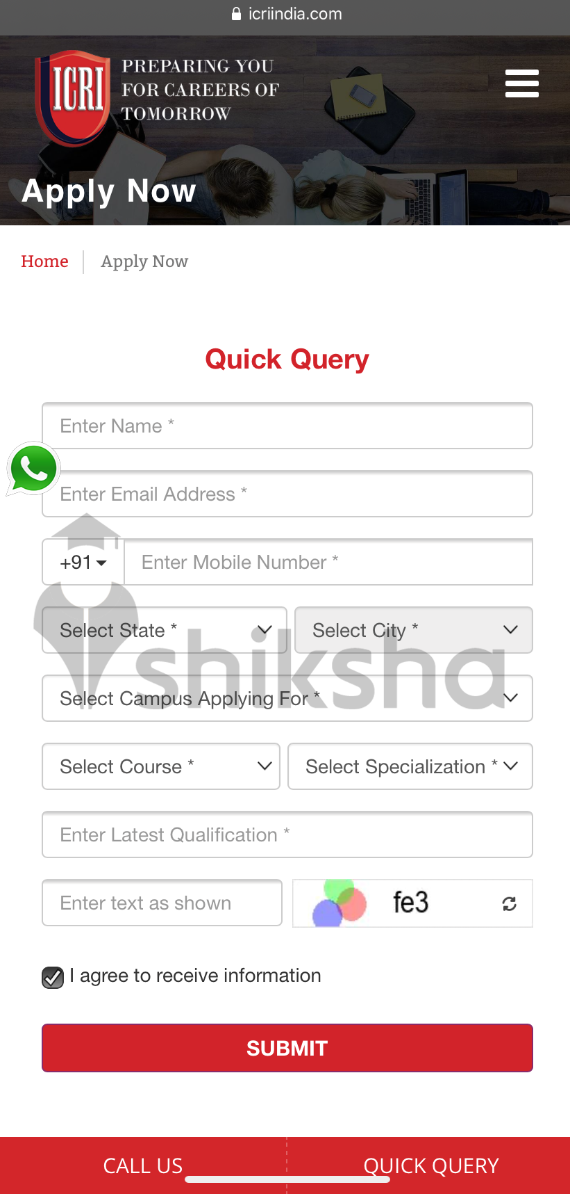 ICRI Bangalore Application Process 2020 Step 4