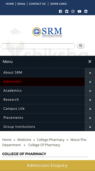 SRM College of Occupational Therapy Application Process Step 2