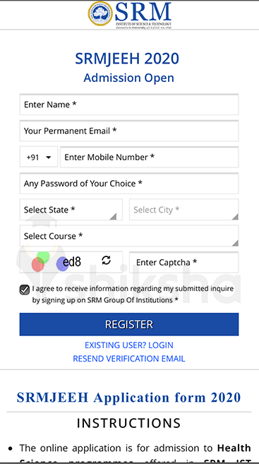 SRM College of Occupational Therapy Application Process Step 5