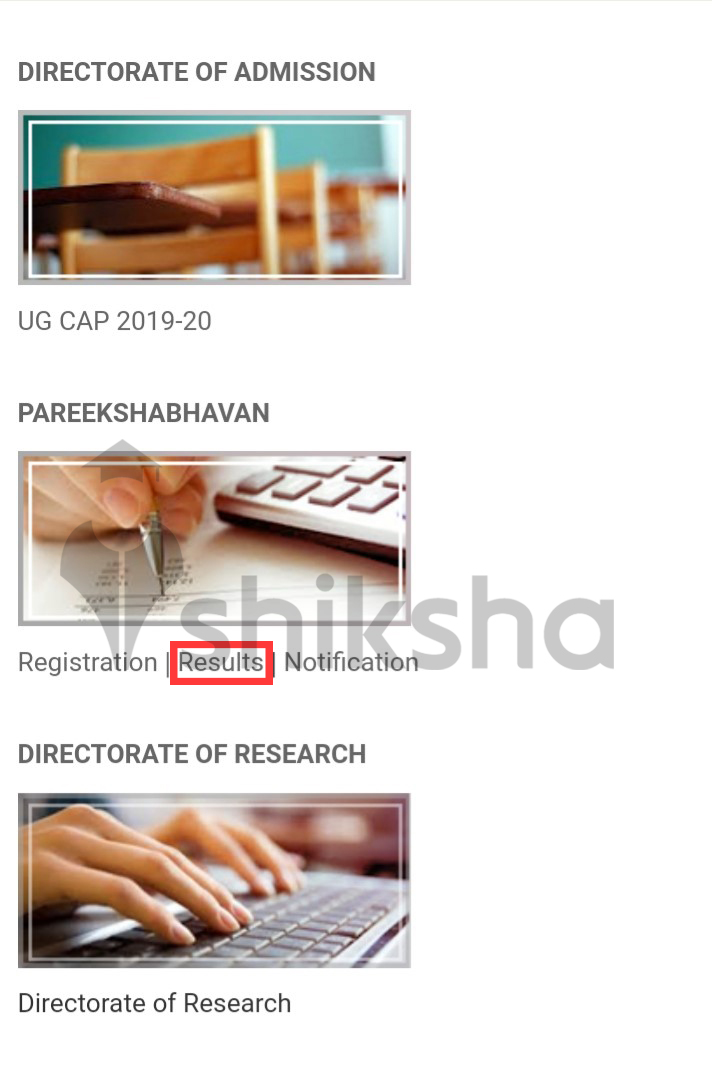 Calicut University Results Step 2
