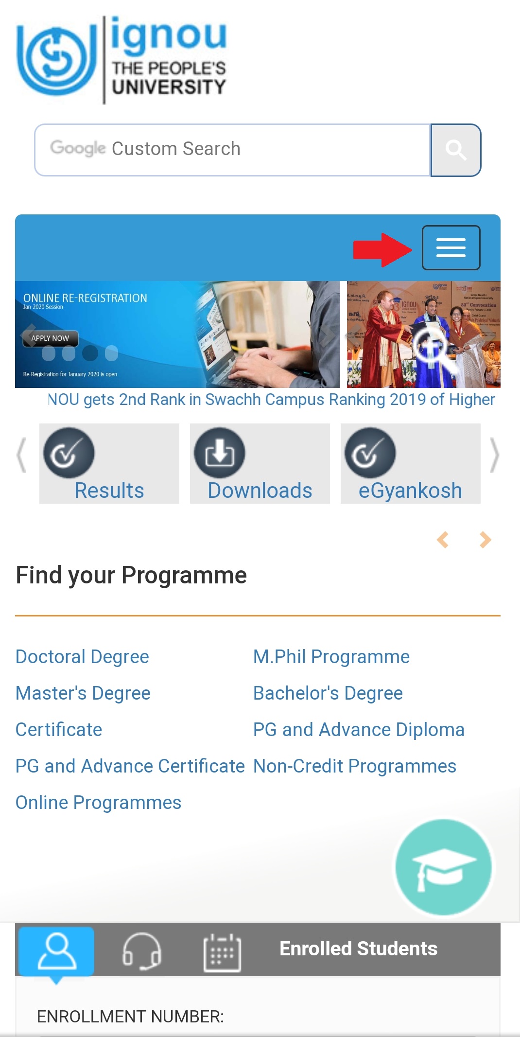 IGNOU revaluation step 1