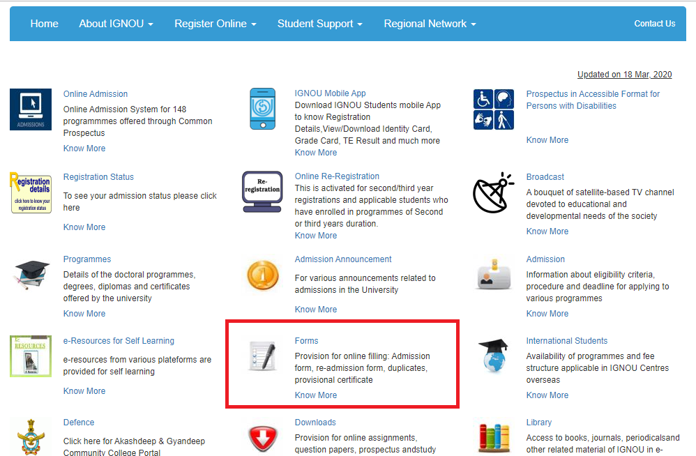 IGNOU improvement exam step 2
