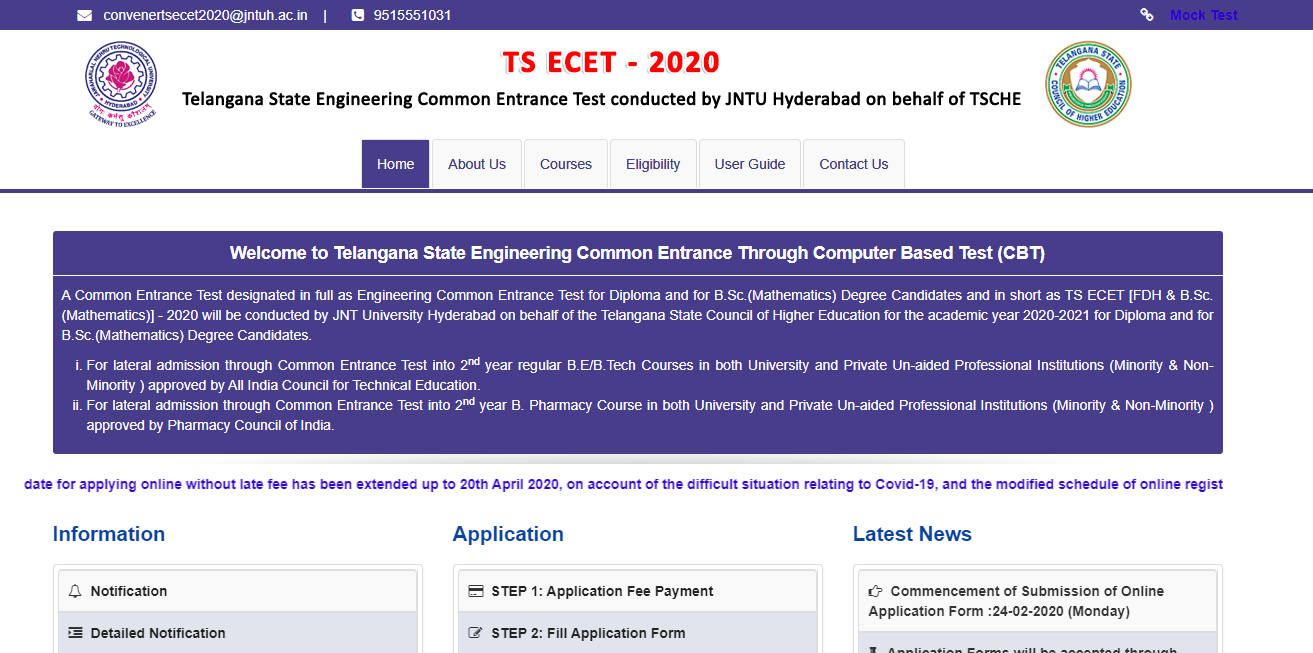 TS ECET last date notification 