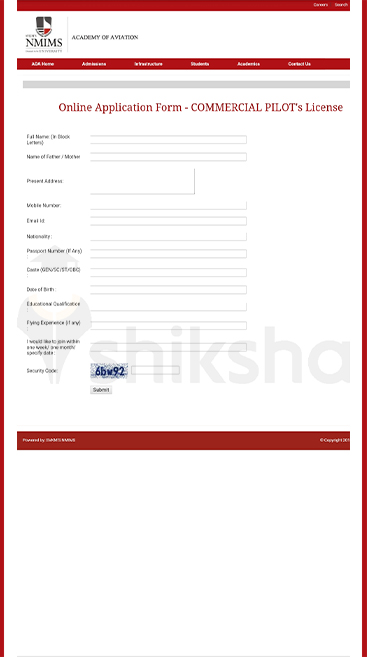 NMIMS Academy of Aviation Application Process 2020 Step-5