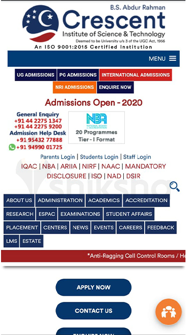 Crescent School of Life Sciences Application Process Step 2