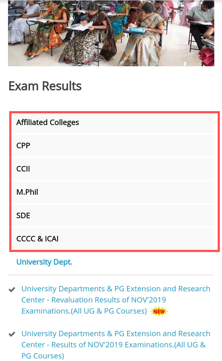 Bharathiar University Revaluation Results Step 3