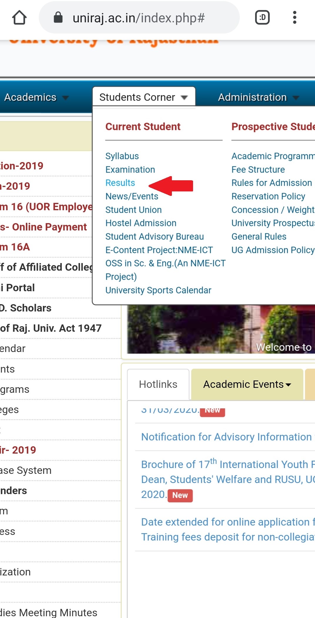 Rajasthan University Result Step III