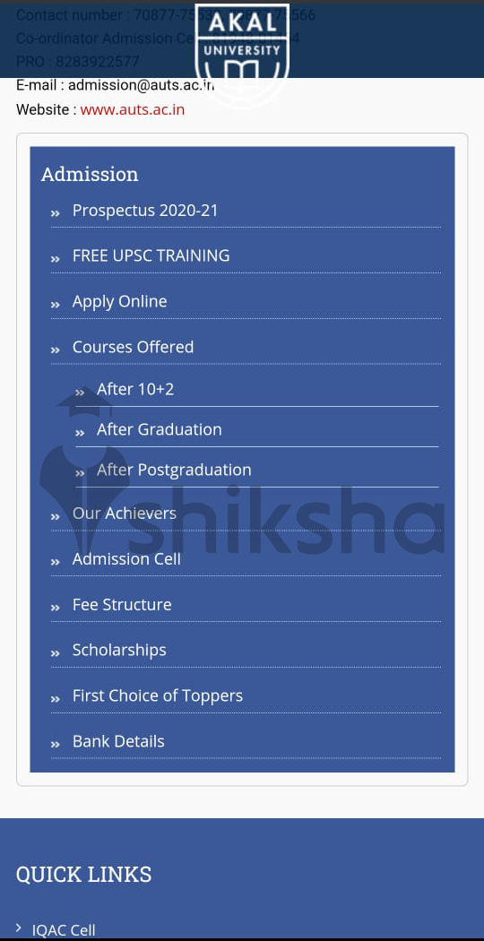 Akal University Admission Section