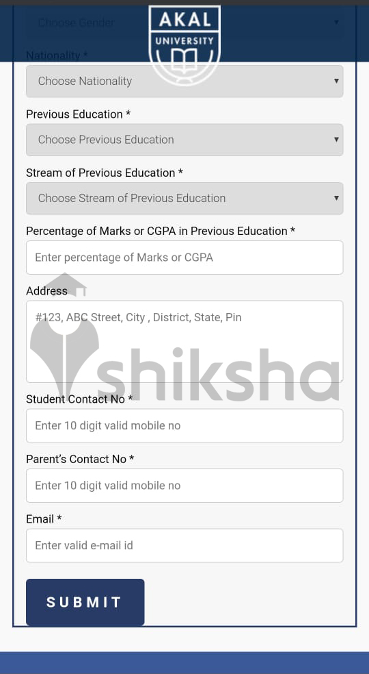 Akal University Application Form 2