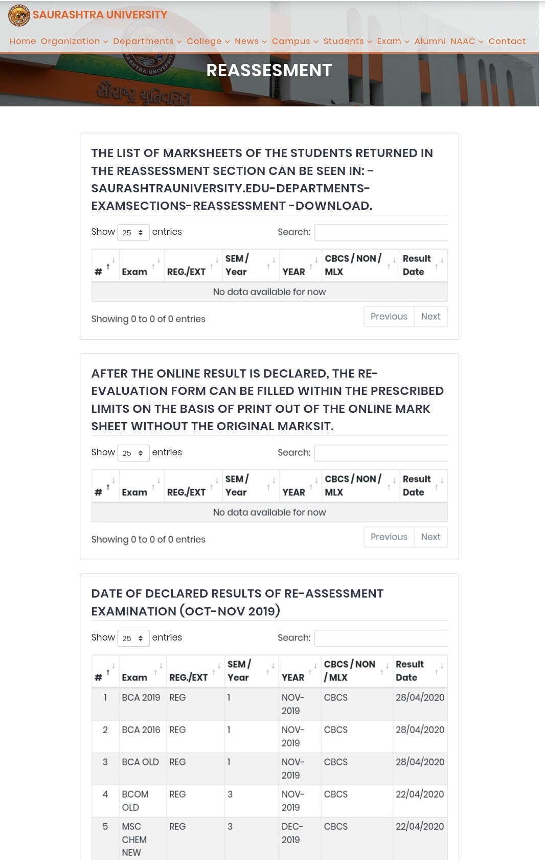 Saurashtra University Reassessment Step III