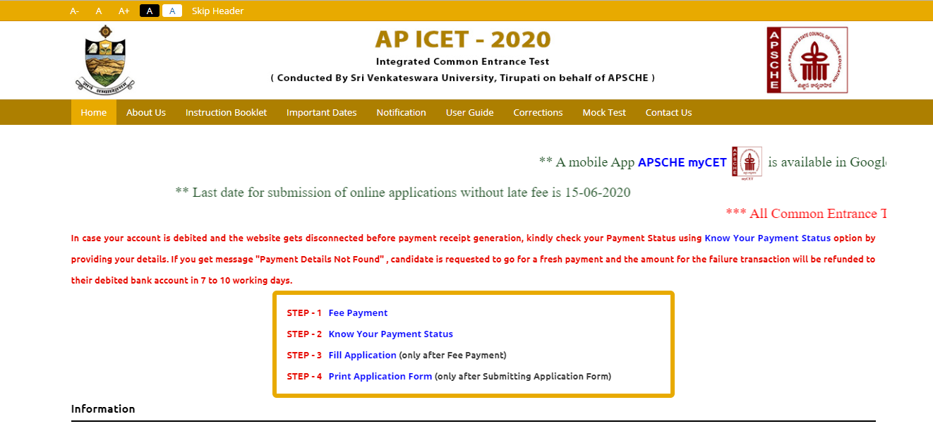 Latest Notification AP ICET 2020 Application|Snapgrab