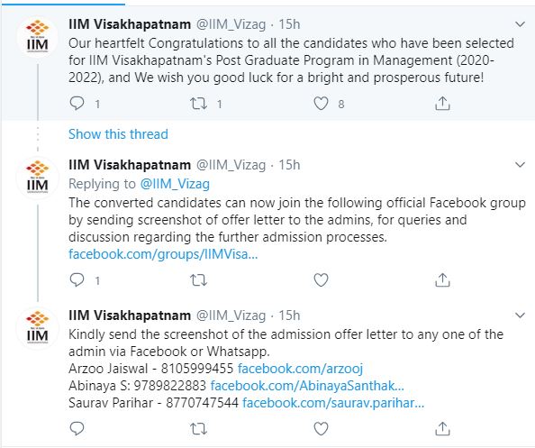 IIM Visakhapatnam tweets