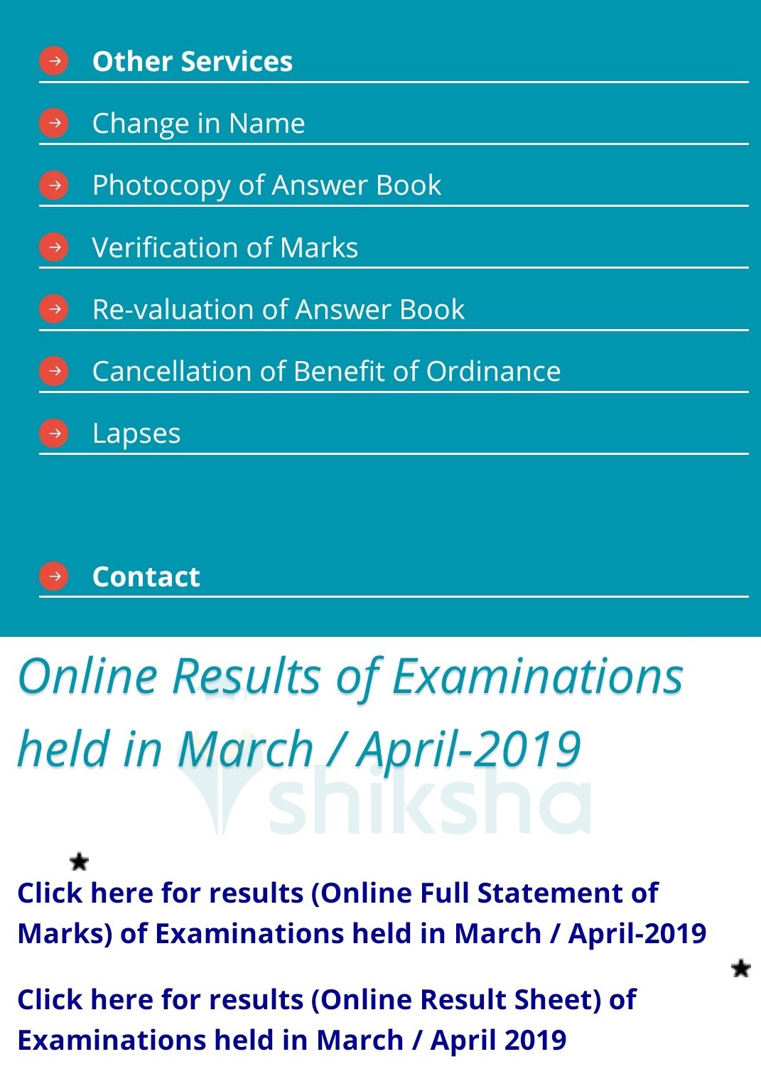Shivaji University results step 3