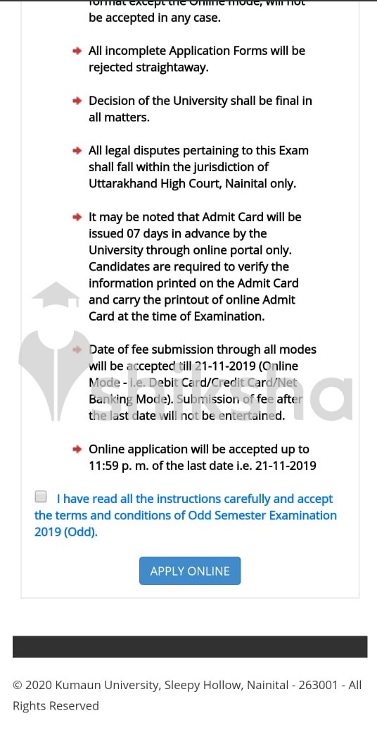 Kumaun University Exam Link