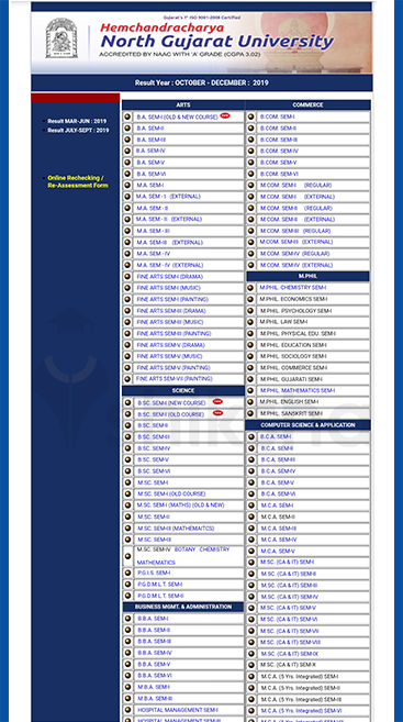 How to check HNGU result 2020 step 4
