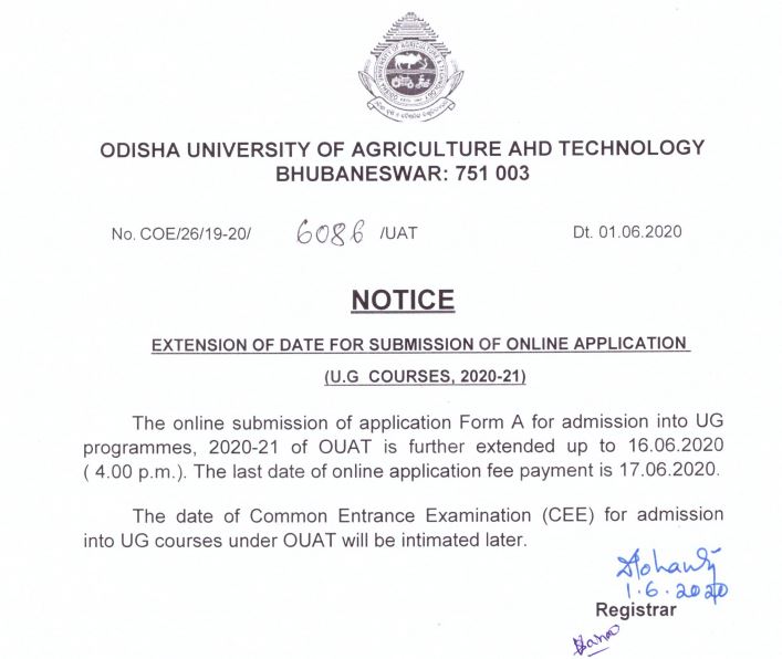 OUAT Entrance Exam Application Window Extended to June 16