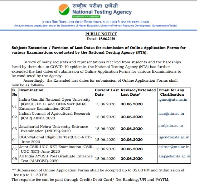 ICAR AIEEA 2020 application window extended again