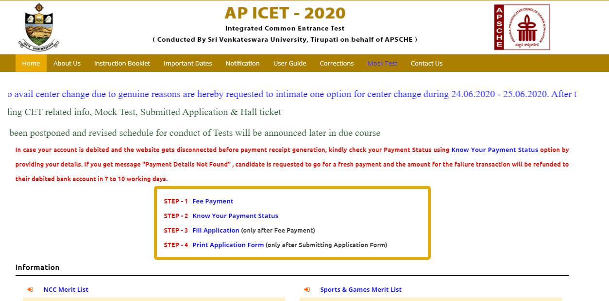 AP ICET 2020 Centre Change Notification | Snapgrab
