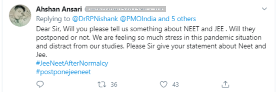 clarify stand on NEET 2020