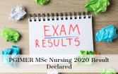 PGIMER MSc Nursing 2020 Result Decla