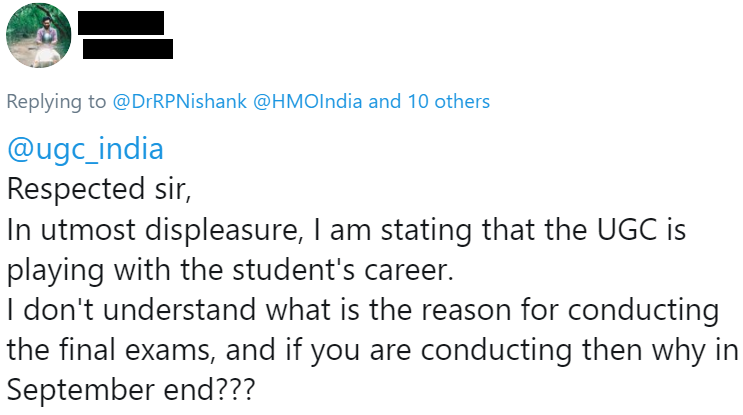 Student's reaction to UGC Revised Guidelines 