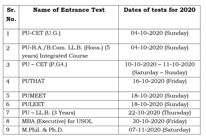 PU' official notice regarding date change