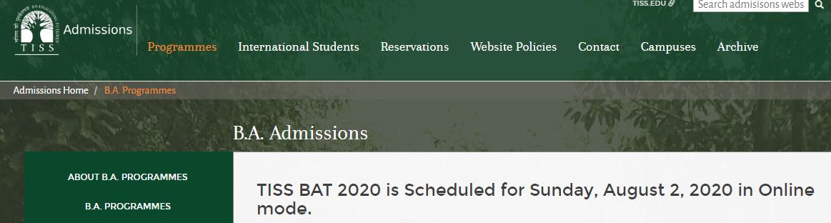 TISS BAT 2020 