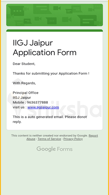 IIGJ Jaipur Application Process Step 4