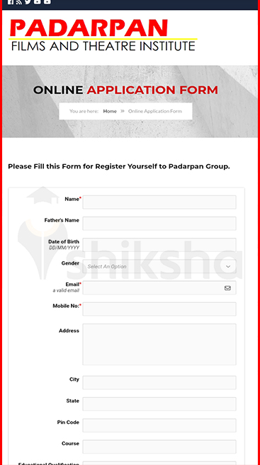 Padarpan Films and Theatre Institute Application Process Step 3