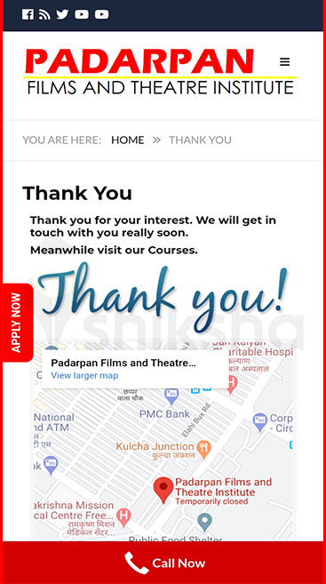 Padarpan Films and Theatre Institute Application Process Step 5