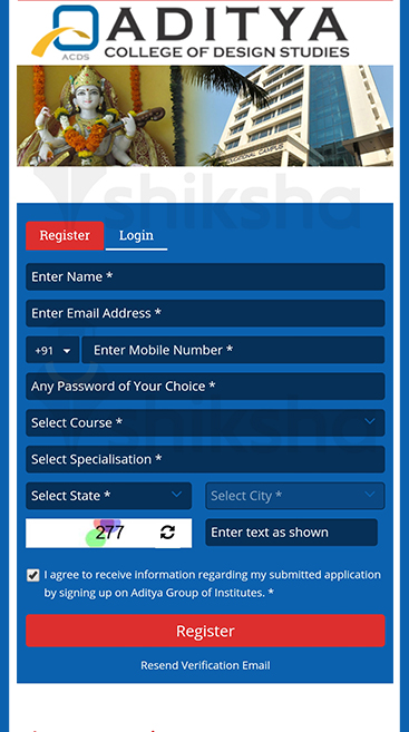 Aditya college of design studies application process 2020 step 3