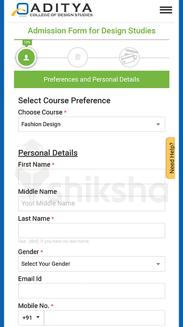 Aditya college of design studies application process 2020 step 5
