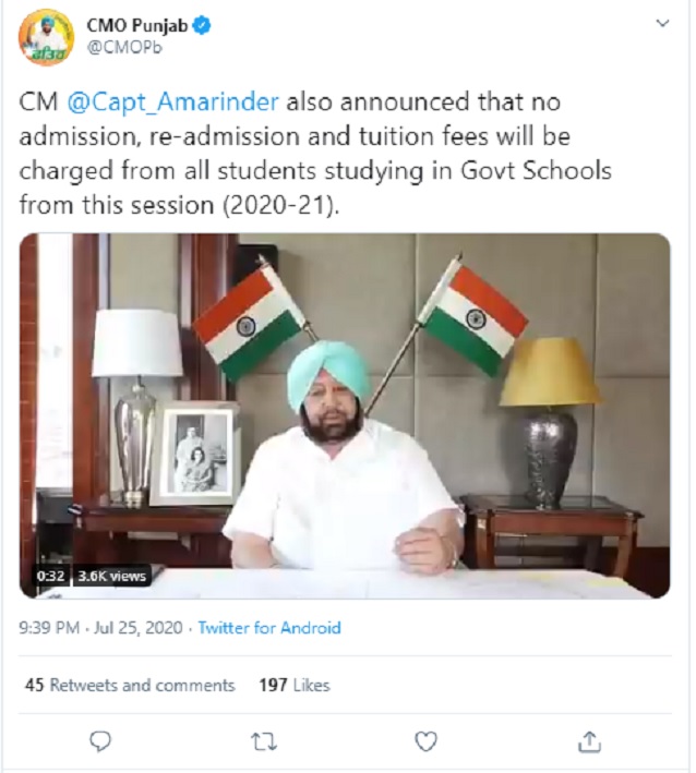 Amarinder Singh tweet
