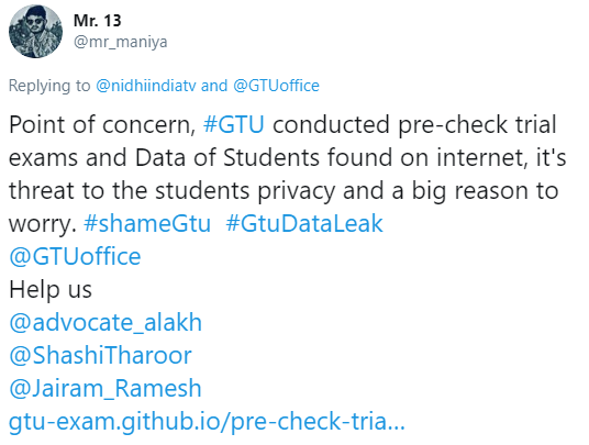 Students against GTU Data Leak