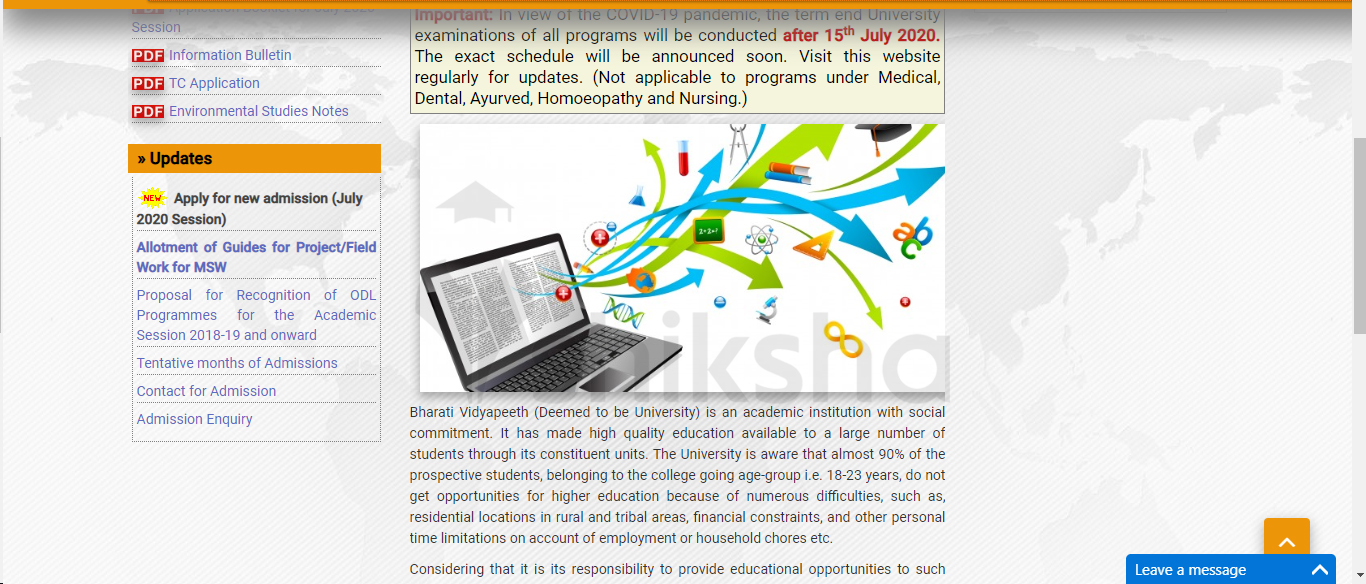 BVDU School of Distance Education Application Process Step 2