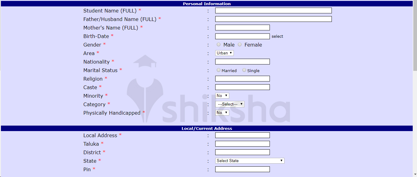 BVDU School of Distance Education Application Process Step 5