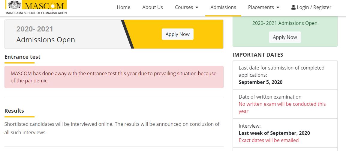 MASCOM Entrance Exam scrapped