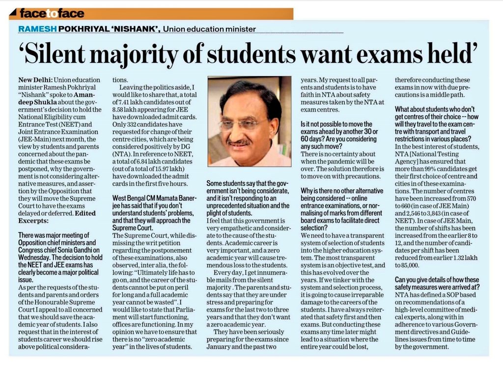 Interview Union Minister