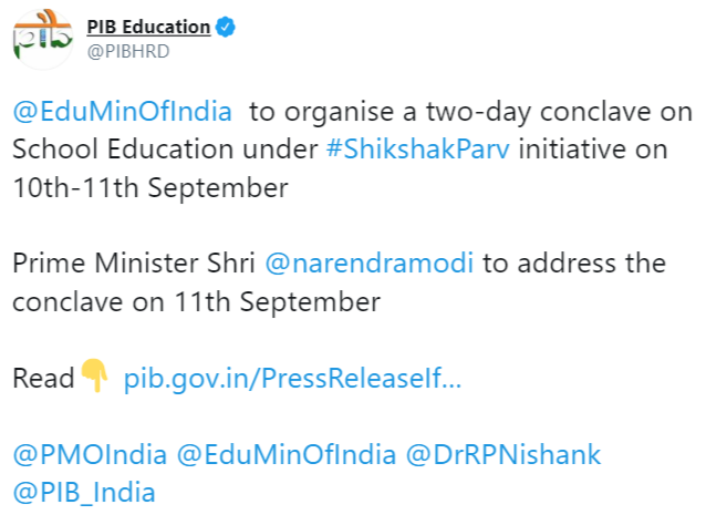 Official tweet regarding the conclave