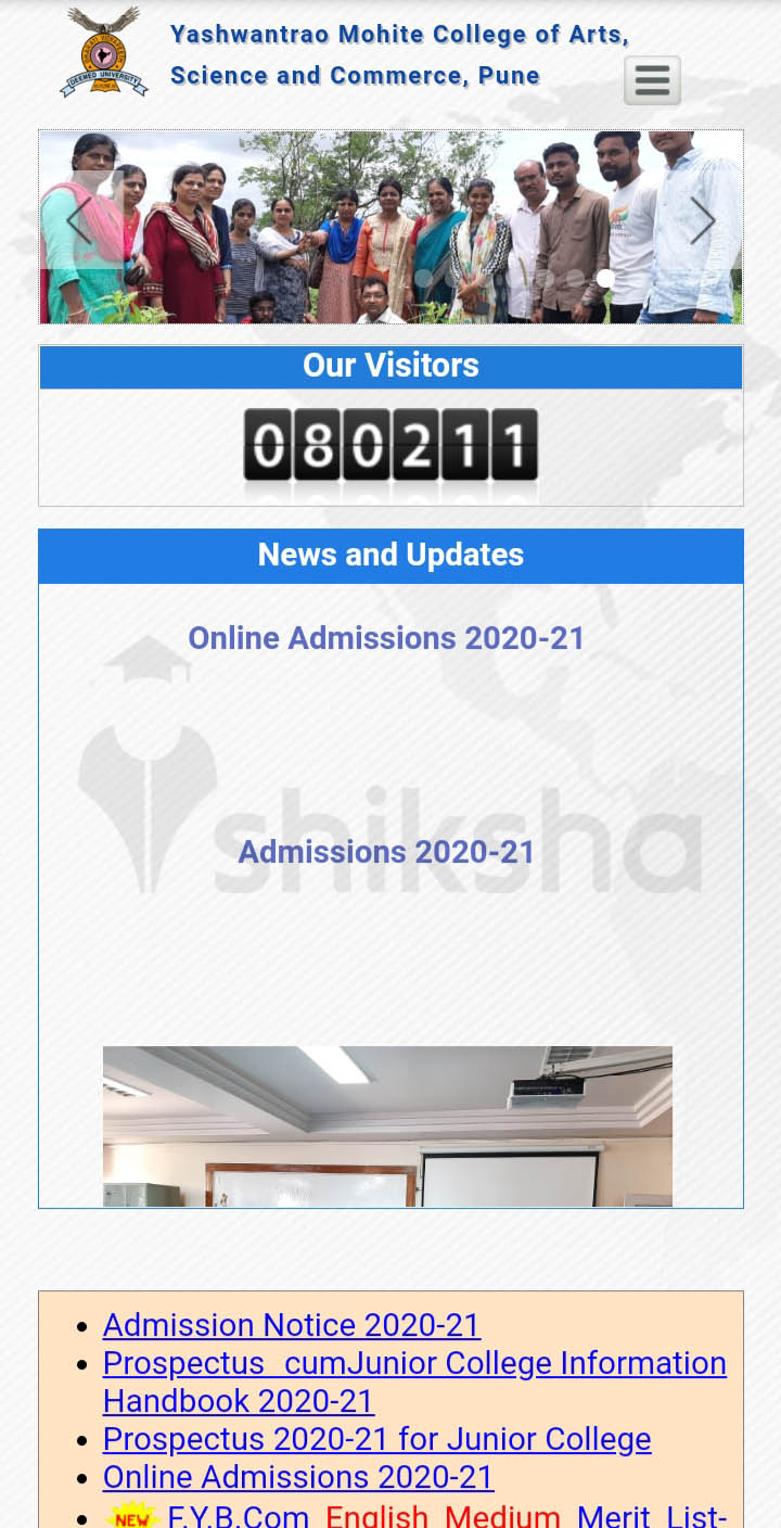 Yashwantrao Mohite College of Arts Science and Commerce Application Process Step 2