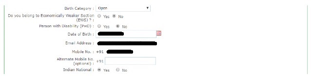 UCEED Application form 2021 Page 2