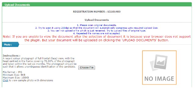 Upload Photograph in UCEED Application form 2021